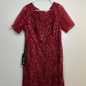 Ever Pretty Red Sequin Full Length Formal Sequin Dress size 16